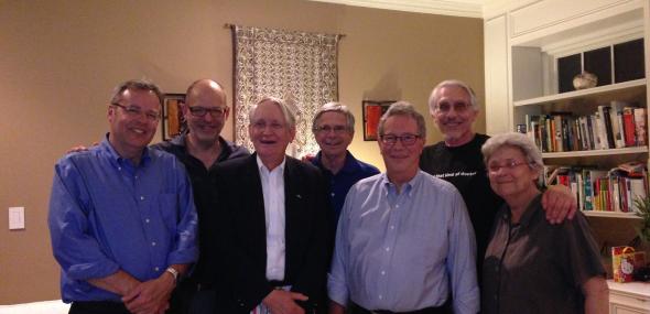Former SHAFR Presidents (left to right): Mark Bradley (2013), Fredrik Logevall (2014), David Anderson (2005), George Herring (1989), Richard Immerman (2007), Frank Costigliola (2009), and Marilyn Young (2011).